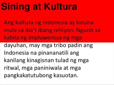 Kultura at tradisyon ng indonesia